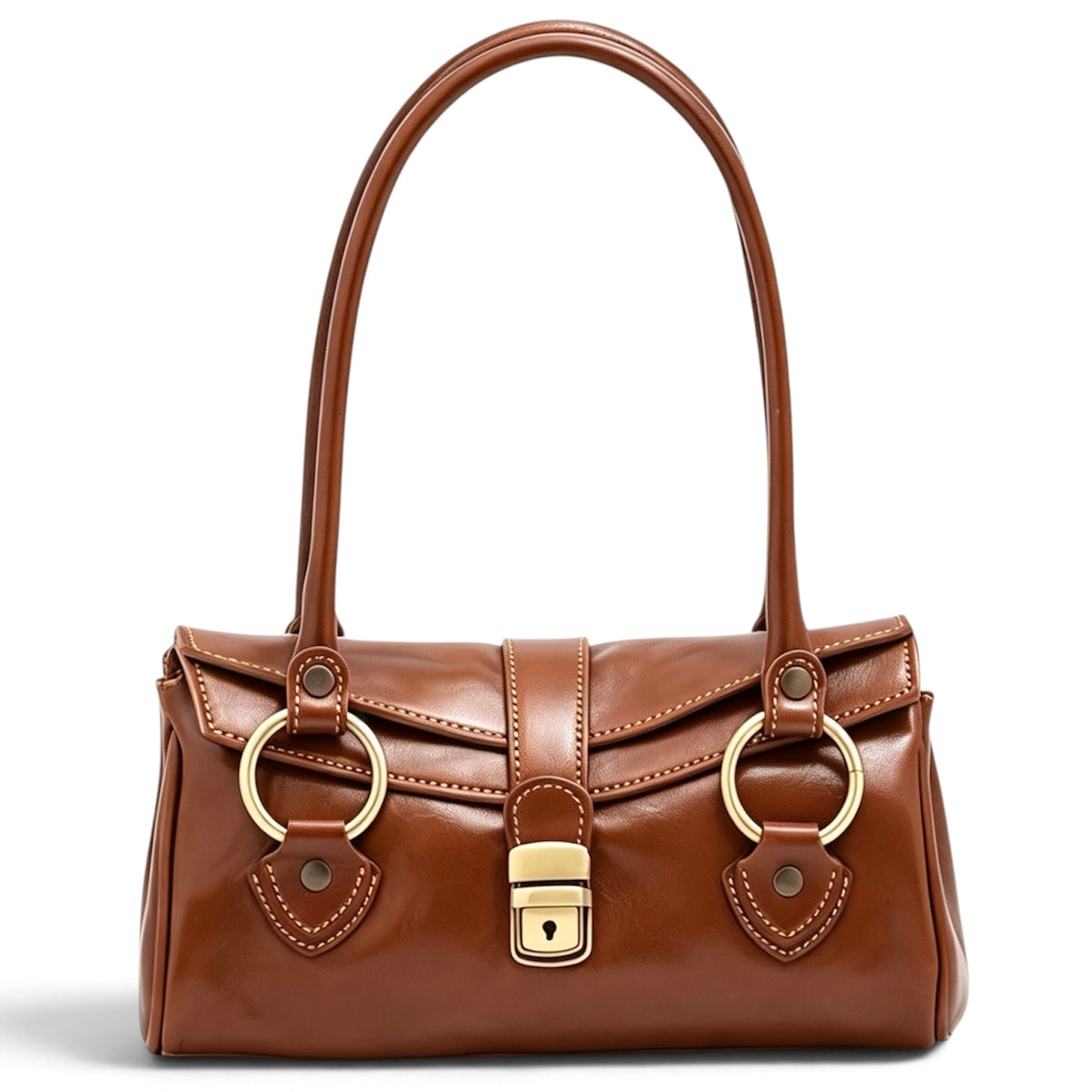 Modarno Borsa donna a spalla in vera pelle di Vacchetta Premium 28x13x14 cm