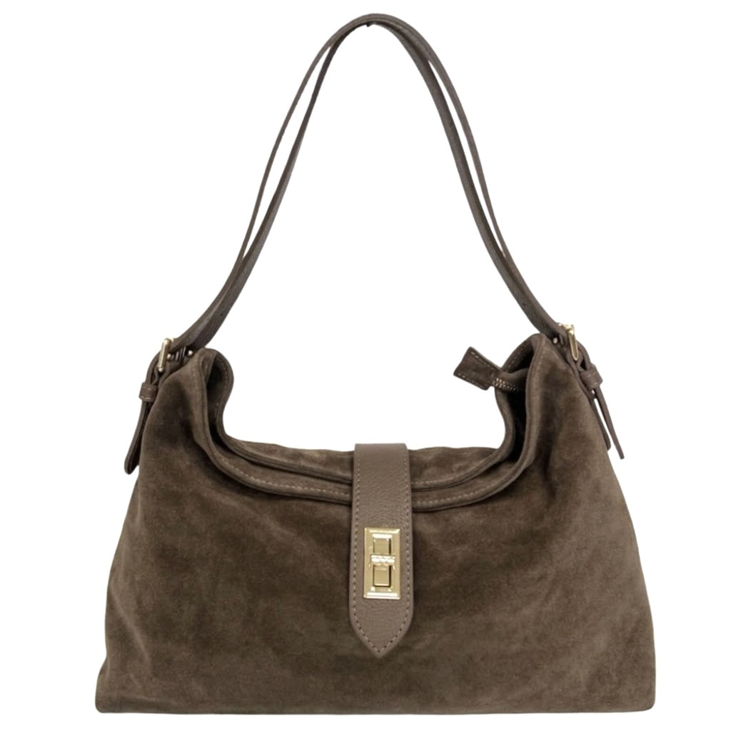 Modarno Borsa a tracolla in vera pelle camoscio  35x11x24 cm