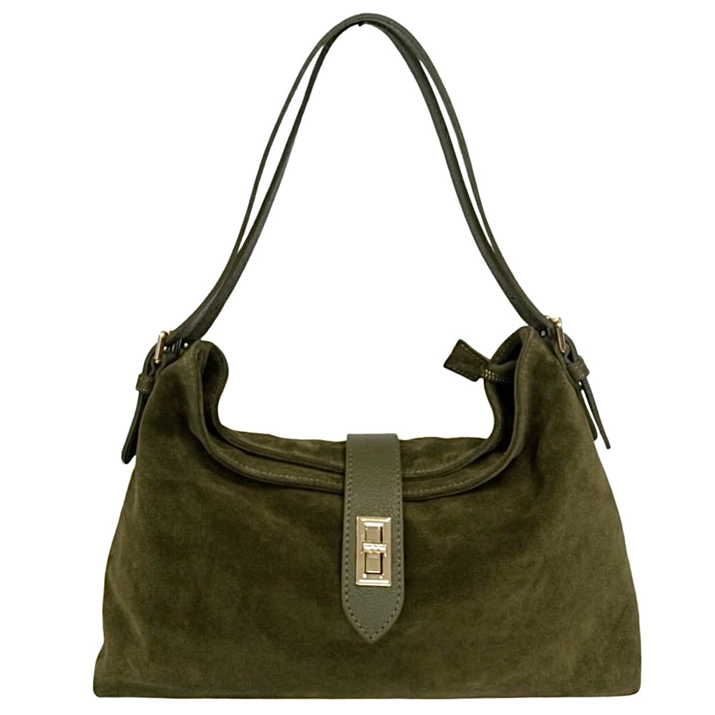 Modarno Borsa a tracolla in vera pelle camoscio  35x11x24 cm