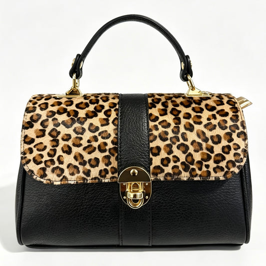 Modarno Borsa donna a mano/tracolla in Cavallino vera pelle 26x12x16 cm