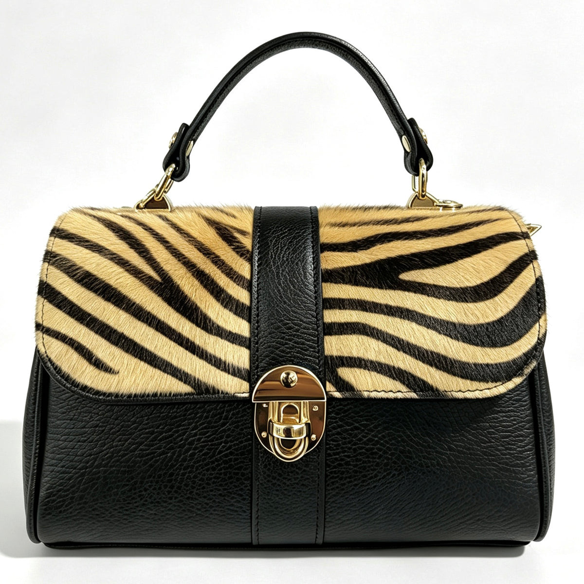 Modarno Borsa donna a mano/tracolla in Cavallino vera pelle 26x12x16 cm
