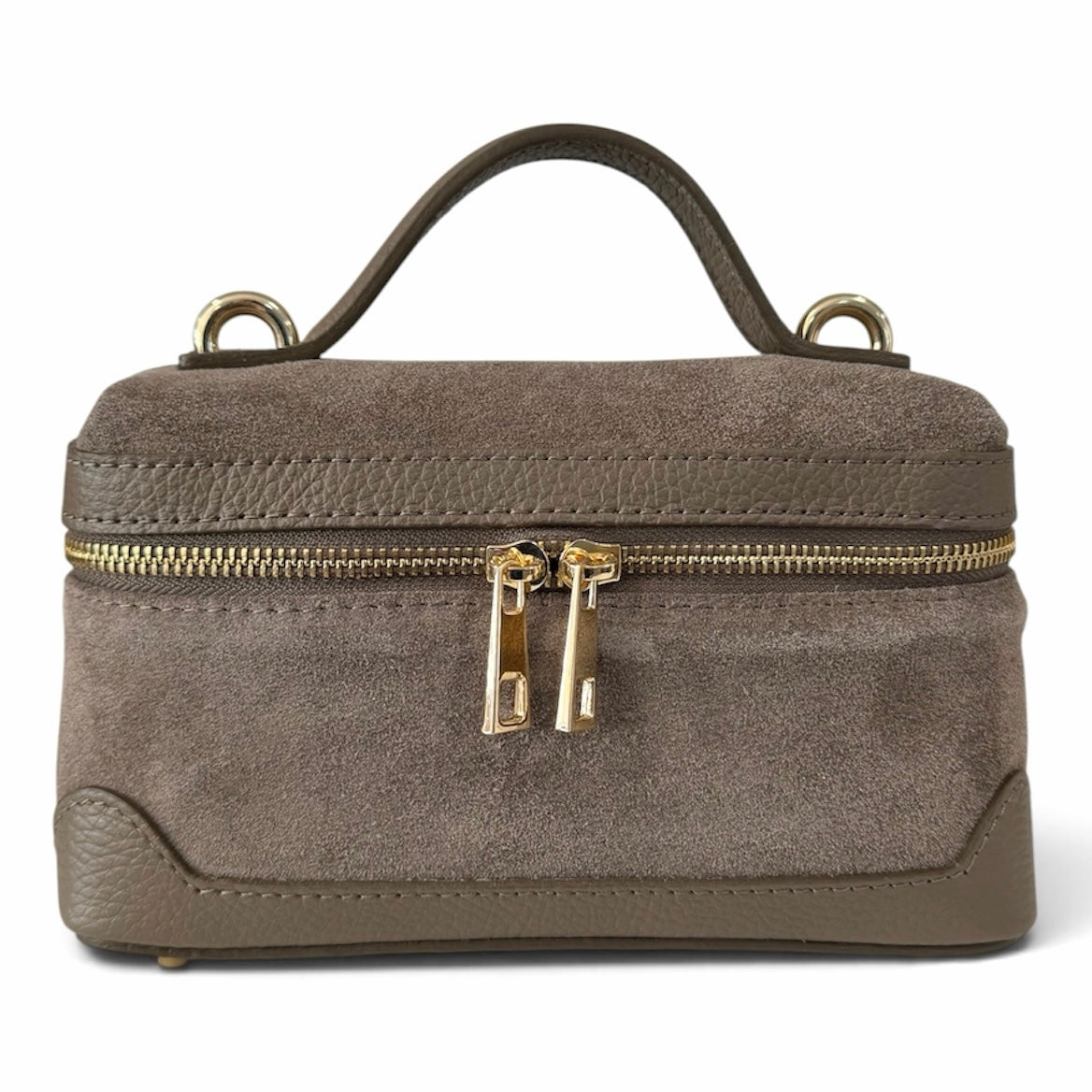 Modarno Borsetta Baulettino Vanity Aura in camoscio e vera pelle 22x8x13 cm