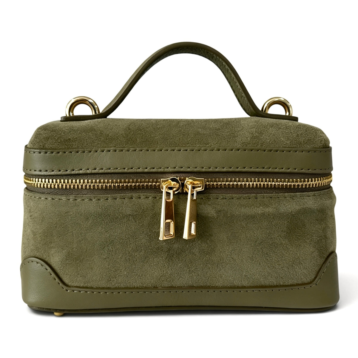 Modarno Borsetta Baulettino Vanity Aura in camoscio e vera pelle 22x8x13 cm