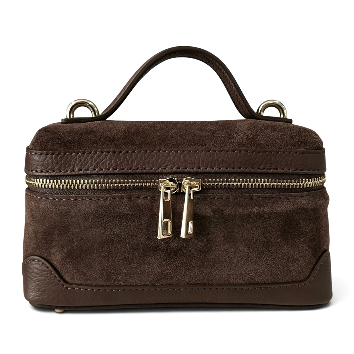 Modarno Borsetta Baulettino Vanity Aura in camoscio e vera pelle 22x8x13 cm
