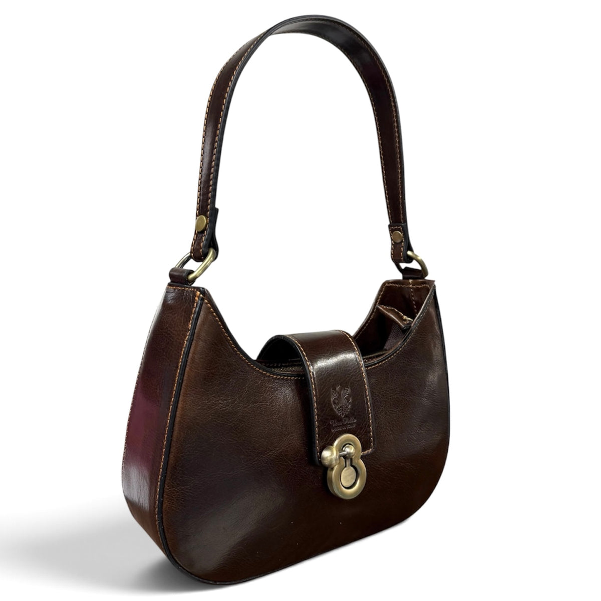 Modarno Borsa Hobo Classica "La Beatrice" in Pelle Vacchetta 25x7x19 cm