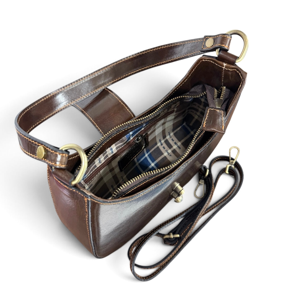 Modarno Borsa Hobo Classica "La Beatrice" in Pelle Vacchetta 25x7x19 cm