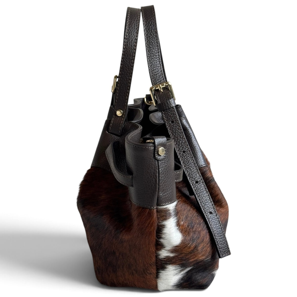 Modarno Borsa Shopper doppio manico XL in pelle e cavallino lussuoso 43x14x23 cm