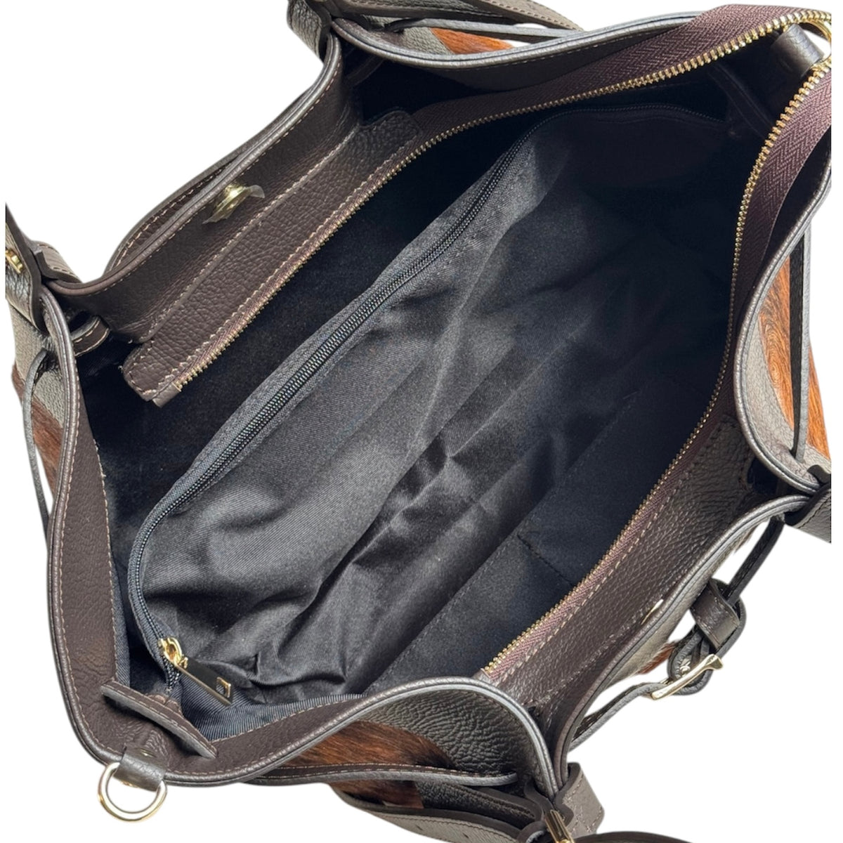 Modarno Borsa Shopper doppio manico XL in pelle e cavallino lussuoso 43x14x23 cm