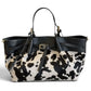 Modarno Borsa Shopper doppio manico XL in pelle e cavallino lussuoso 43x14x23 cm