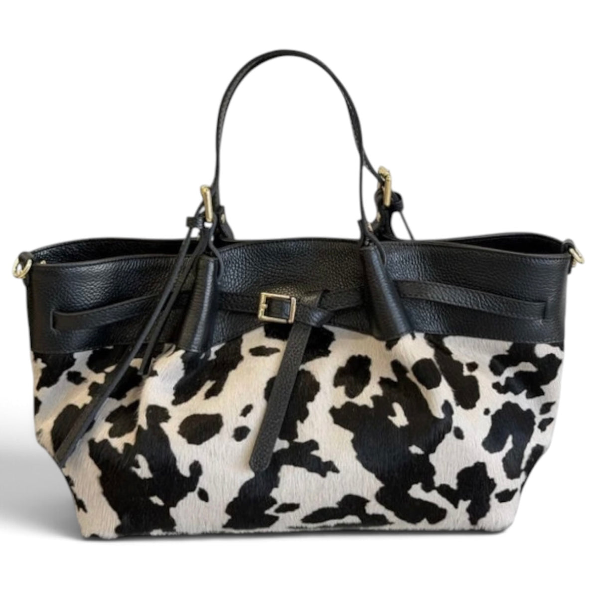 Modarno Borsa Shopper doppio manico XL in pelle e cavallino lussuoso 43x14x23 cm