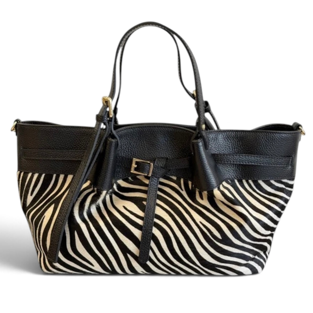 Modarno Borsa Shopper doppio manico XL in pelle e cavallino lussuoso 43x14x23 cm