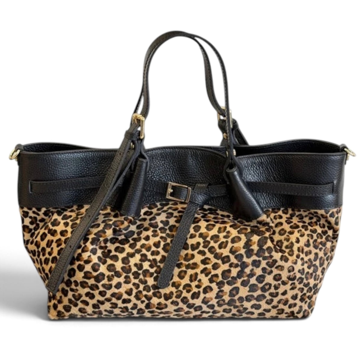 Modarno Borsa Shopper doppio manico XL in pelle e cavallino lussuoso 43x14x23 cm