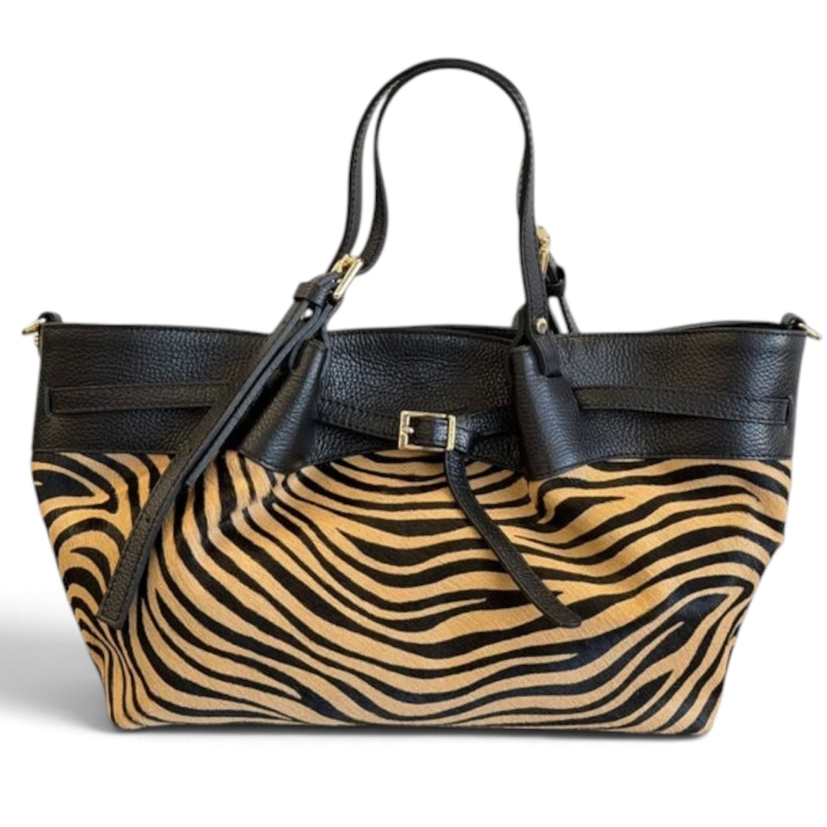 Modarno Borsa Shopper doppio manico XL in pelle e cavallino lussuoso 43x14x23 cm