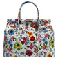 Modarno Handbag Borsa Donna a Mano Pelle con Tracolla Bauletto 35x28x16 cm (Fantasia Fiore)