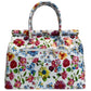 Modarno Handbag Borsa Donna a Mano Pelle con Tracolla Bauletto 35x28x16 cm (Fantasia Fiore)