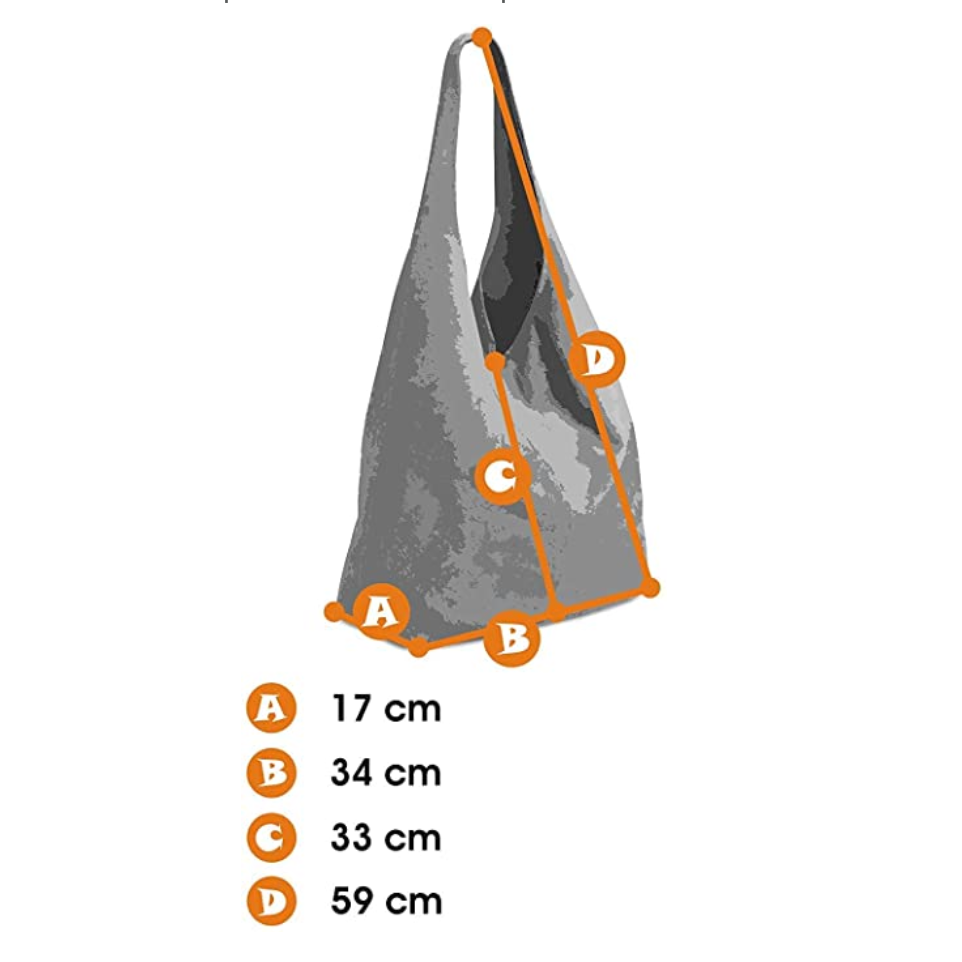 Modarno Borsa a tracolla da donna in pelle scamosciata laminato 34x17x59 cm