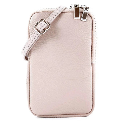 Modarno Kleine Umhängetasche für Handy für Damen und Herren aus echtem Leder 11cm x 2cm x 18cm