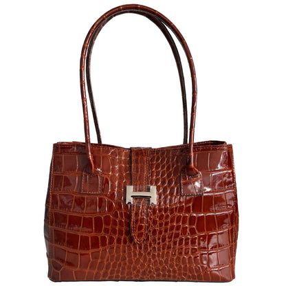 Modarno Borsa donna da spalla in vera pelle fantasia cocco 32x11x24 cm
