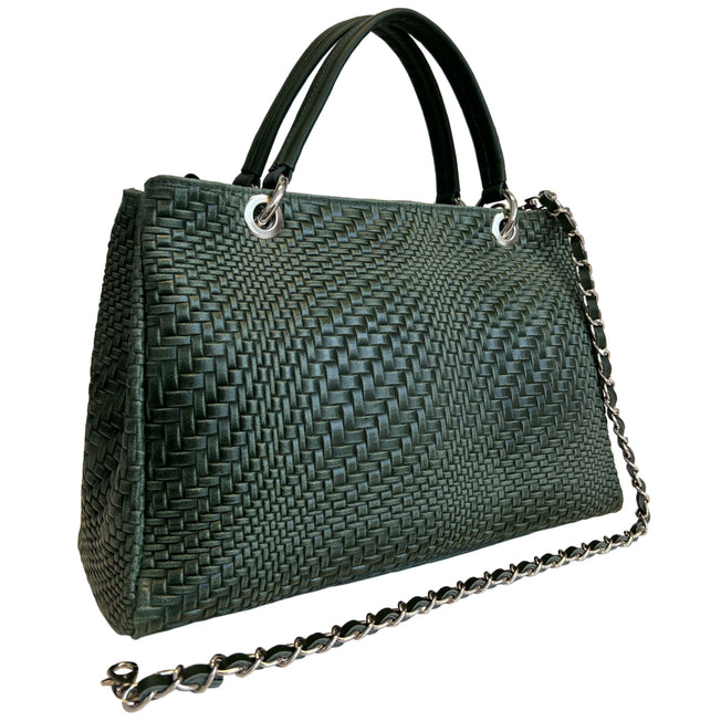 Modarno Damenhandtasche aus echtem Leder mit Schulterriemen 35x15x22 cm