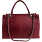 Modarno Woman's handbag in genuine leather with shoulder strap 35x15x22 cm