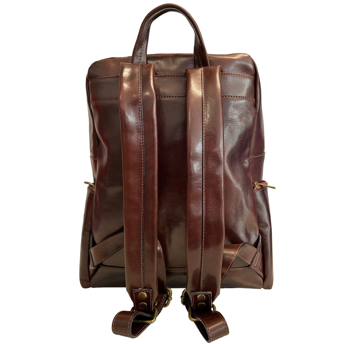 La Divina Commedia backpack in genuine brown leather