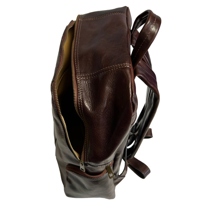 La Divina Commedia backpack in genuine brown leather
