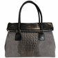 Modarno Woman bag in genuine suede leather with handle with removable shoulder strap 38x14x25 cm
