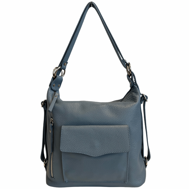 Modarno Italian shoulder bag, backpack bag for women 2 in 1, in genuine leather