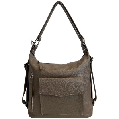 Modarno Italian shoulder bag, backpack bag for women 2 in 1, in genuine leather