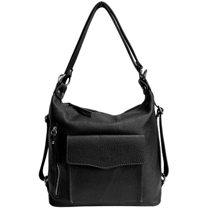 Modarno Italian shoulder bag, backpack bag for women 2 in 1, in genuine leather